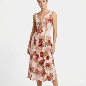 Paper Heart Dress Womens XL Multicolor Floral V Neck Sleeveless Maxi Boho Summer